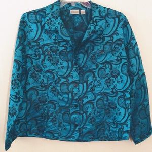 🌺SOLD🌺Chico’s | Bluegreen Iridescent Jacket
